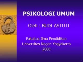 PPT - PSIKOLOGI UMUM PowerPoint Presentation, Free Download - ID:5194543