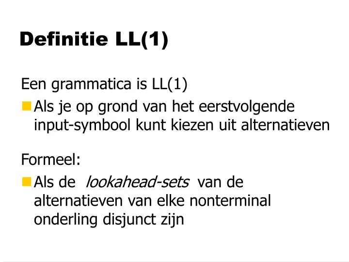 definitie ll 1