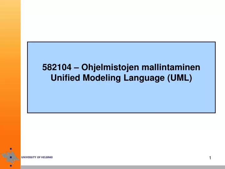 582104 ohjelmistojen mallintaminen unified modeling language uml