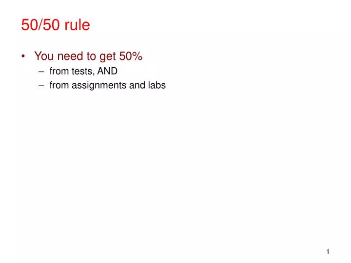 50 50 rule