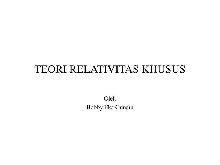 teori relativitas khusus