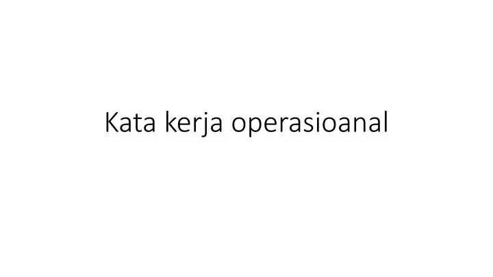 kata kerja operasioanal