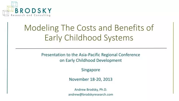 modeling the costs and benefits of early childhood systems