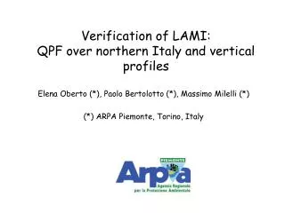 Verification of LAMI: QPF over northern Italy and vertical profiles