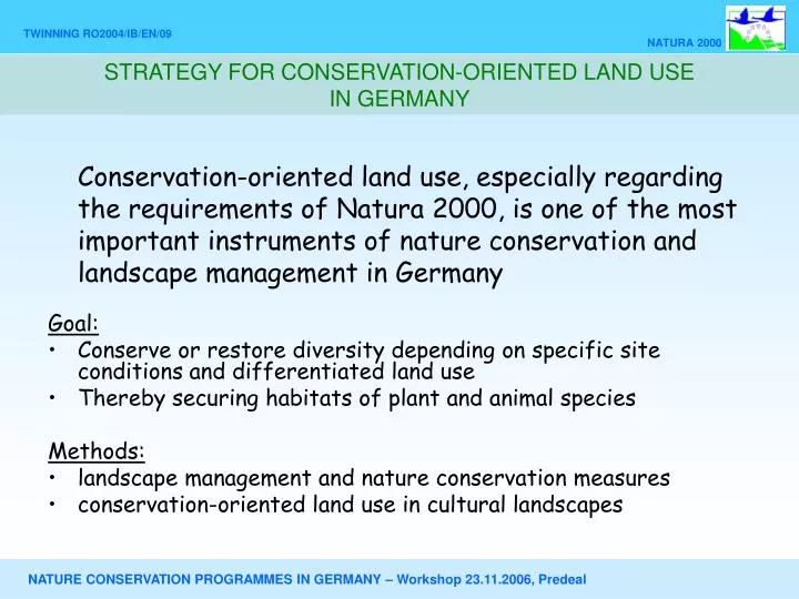 strategy for conservation oriented land use in germany