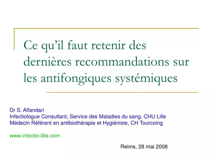 ce qu il faut retenir des derni res recommandations sur les antifongiques syst miques