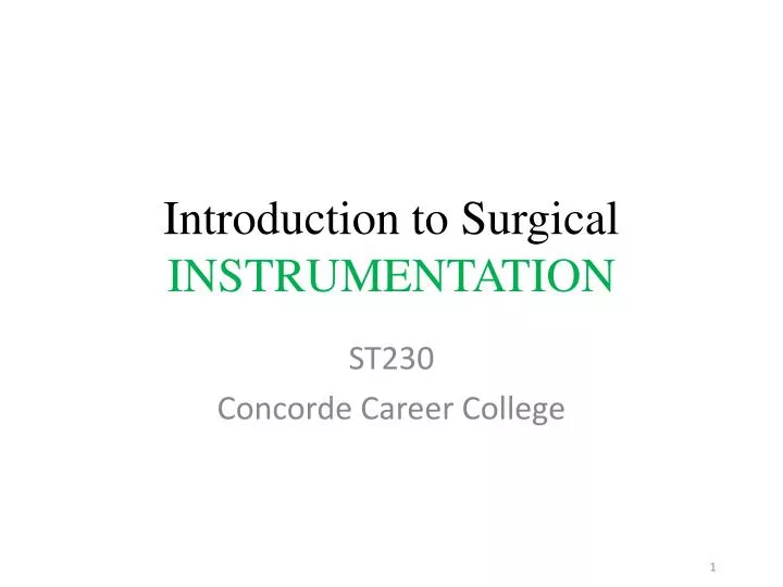 introduction to surgical instrumentation