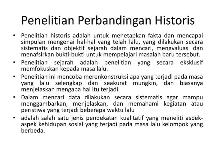 penelitian perbandingan historis