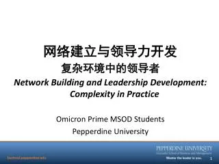?????????? ????????? Network Building and Leadership Development: Complexity in Practice