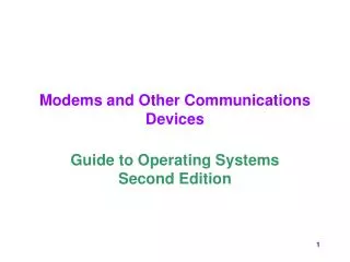 Modems and Other Communications Devices