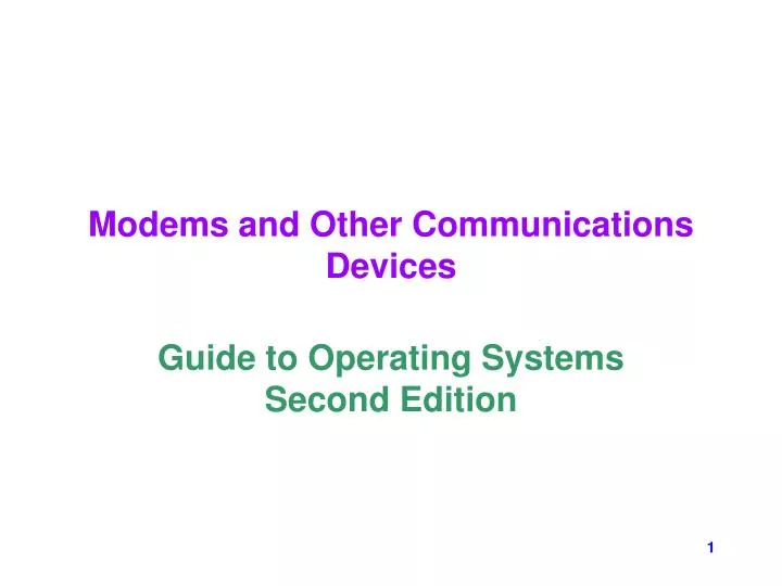 modems and other communications devices