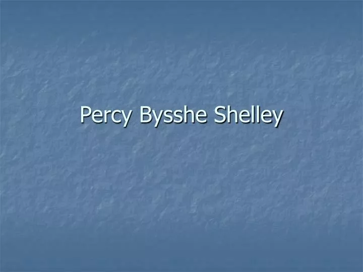 percy bysshe shelley