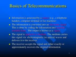 Basics of Telecommunications