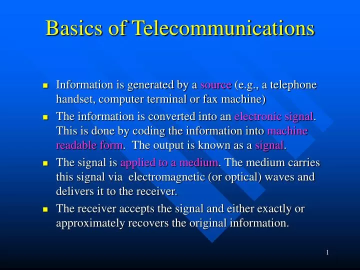 basics of telecommunications