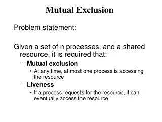 Mutual Exclusion