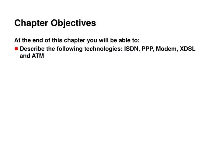 chapter objectives