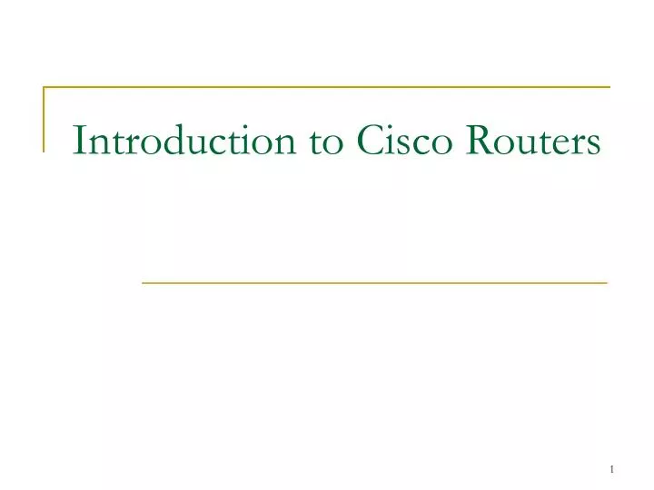 introduction to cisco routers