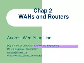 Chap 2 WANs and Routers