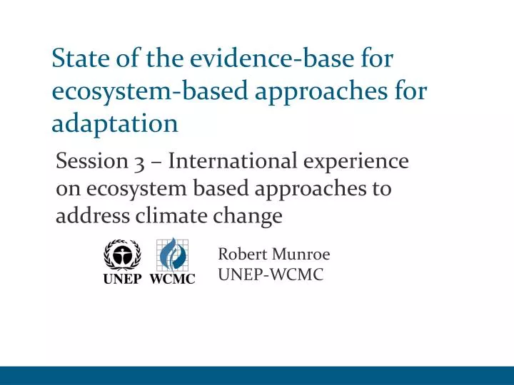 state of the evidence base for ecosystem based approaches for adaptation