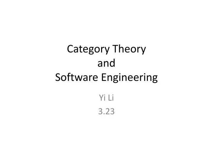 category theory and software engineering