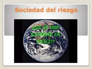sociedad del riesgo