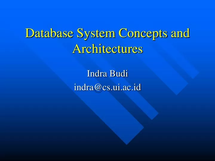 database system concepts and architecture s