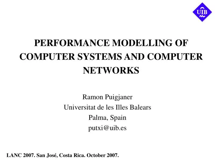 performance modelling of computer systems and computer networks