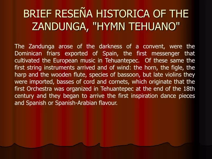 brief rese a historica of the zandunga hymn tehuano