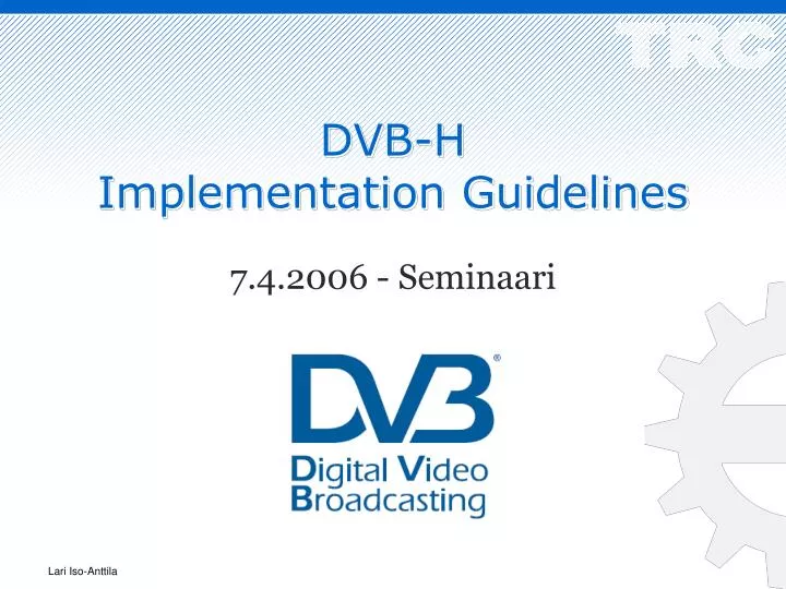 dvb h implementation guidelines