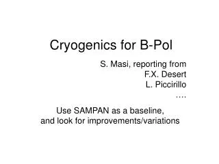 Cryogenics for B-Pol
