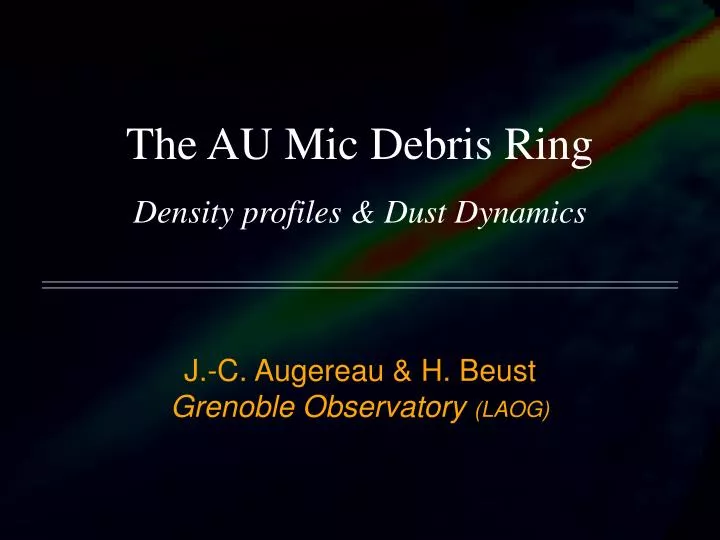 the au mic debris ring density profiles dust dynamics