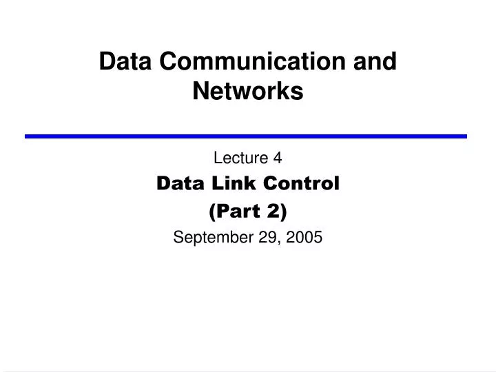 data communication and networks