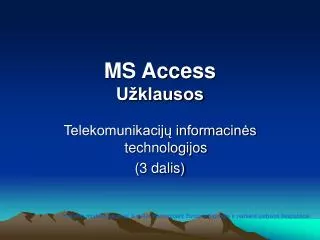 ms access u klausos