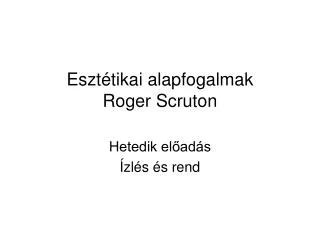 eszt tikai alapfogalmak roger scruton