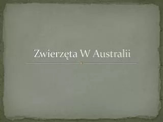zwierz ta w australii
