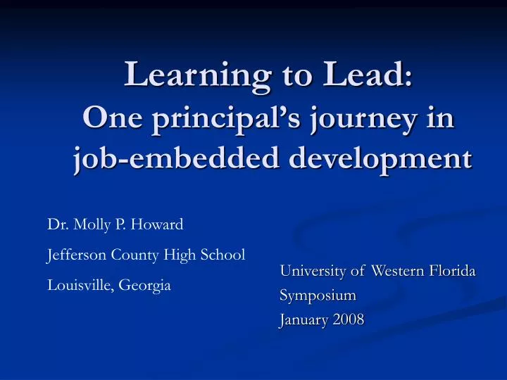 learning to lead one principal s journey in job embedded development