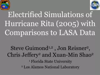 Electrified Simulations of Hurricane Rita (2005) with Comparisons to LASA Data