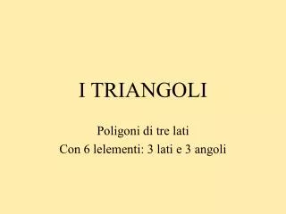 i triangoli