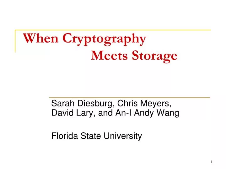 when cryptography meets storage