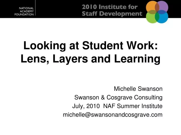 looking at student work lens layers and learning