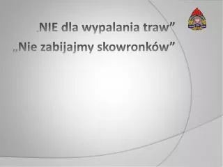 nie dla wypalania traw nie zabijajmy skowronk w