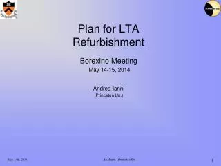 Plan for LTA Refurbishment