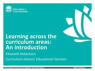 Learning across the curriculum areas : An introduction