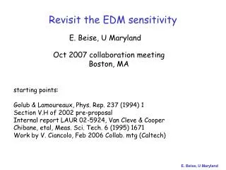 Revisit the EDM sensitivity