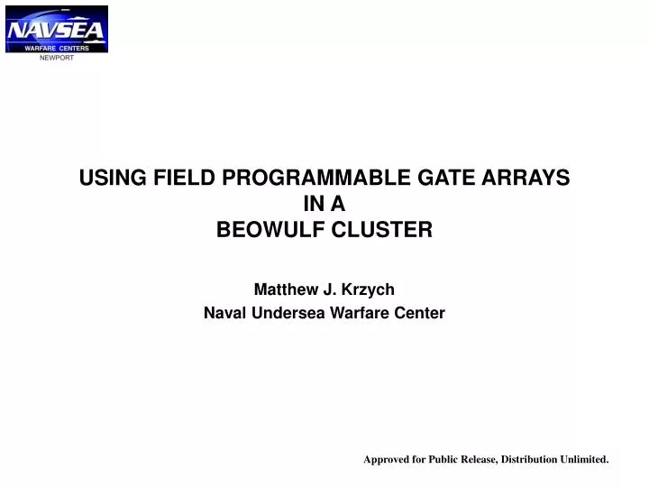 using field programmable gate arrays in a beowulf cluster