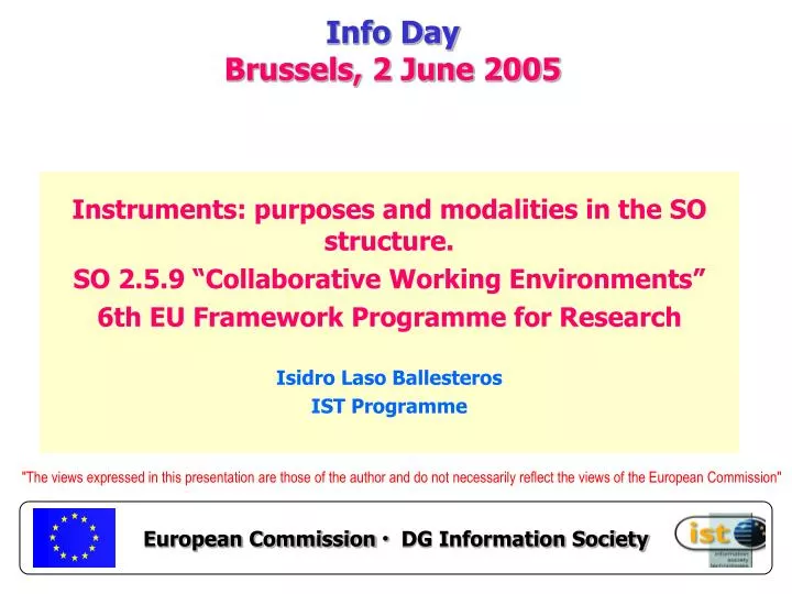 info day brussels 2 june 2005