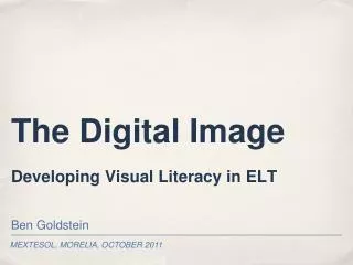 The Digital Image Developing Visual Literacy in ELT