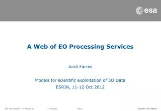 A Web of EO Processing Services