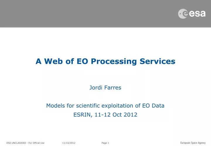 a web of eo processing services