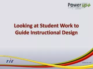 Looking at Student Work to Guide Instructional Design